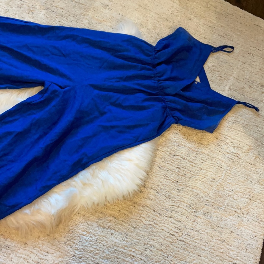 Medium/M/ wide leg CUTE VACATION OUTFIT romper/blue/ lightweight